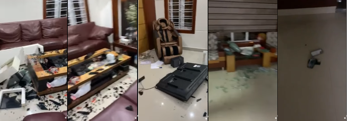 Hình ảnh Quế Vân chia sẻ bạn trai đập đồ trong nhà. Ảnh cắt từ clip