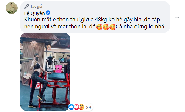 Trước nhiều lời chê bai, Lệ Quyên đã lên tiếng thanh minh. Ảnh FBNV