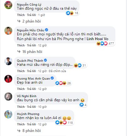 Những bình luận của đồng nghiệp về bức ảnh thần thái của Hoài Linh. Ảnh chụp màn hình Những bình luận của đồng nghiệp về bức ảnh thần thái của Hoài Linh. Ảnh chụp màn hình