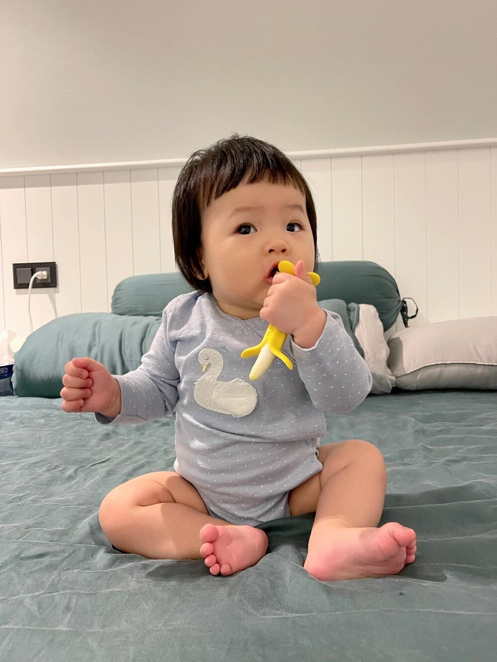 Ái nữ nhà Cường Đô la bụ bẫm, đáng yêu. Ảnh internet