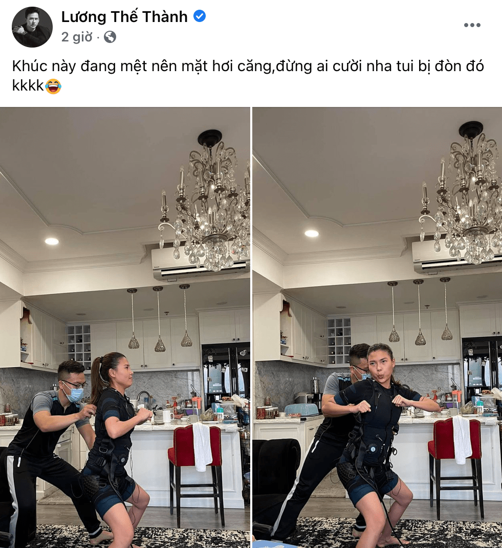 Lương Thế Thành đăng hình ảnh dìm hàng vợ. Ảnh chụp màn hình