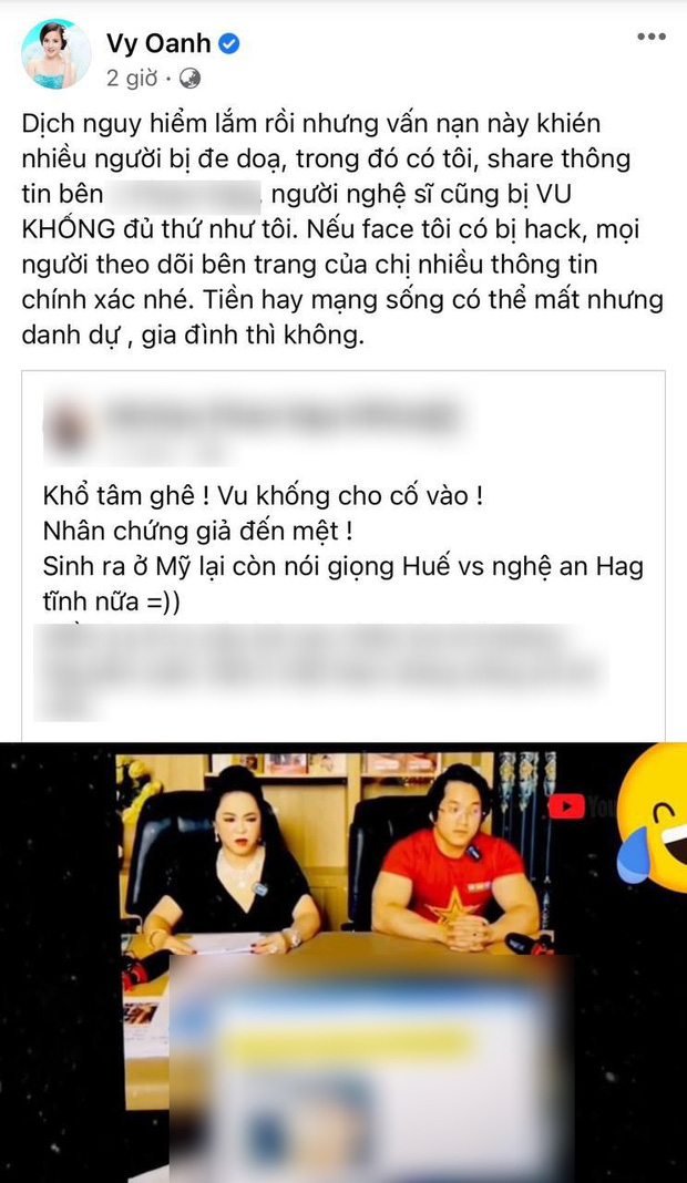 Vy Oanh chia sẻ dòng chia sẻ ẩn ý thu hút sự quan tâm của cộng đồng mạng. Ảnh chụp màn hình