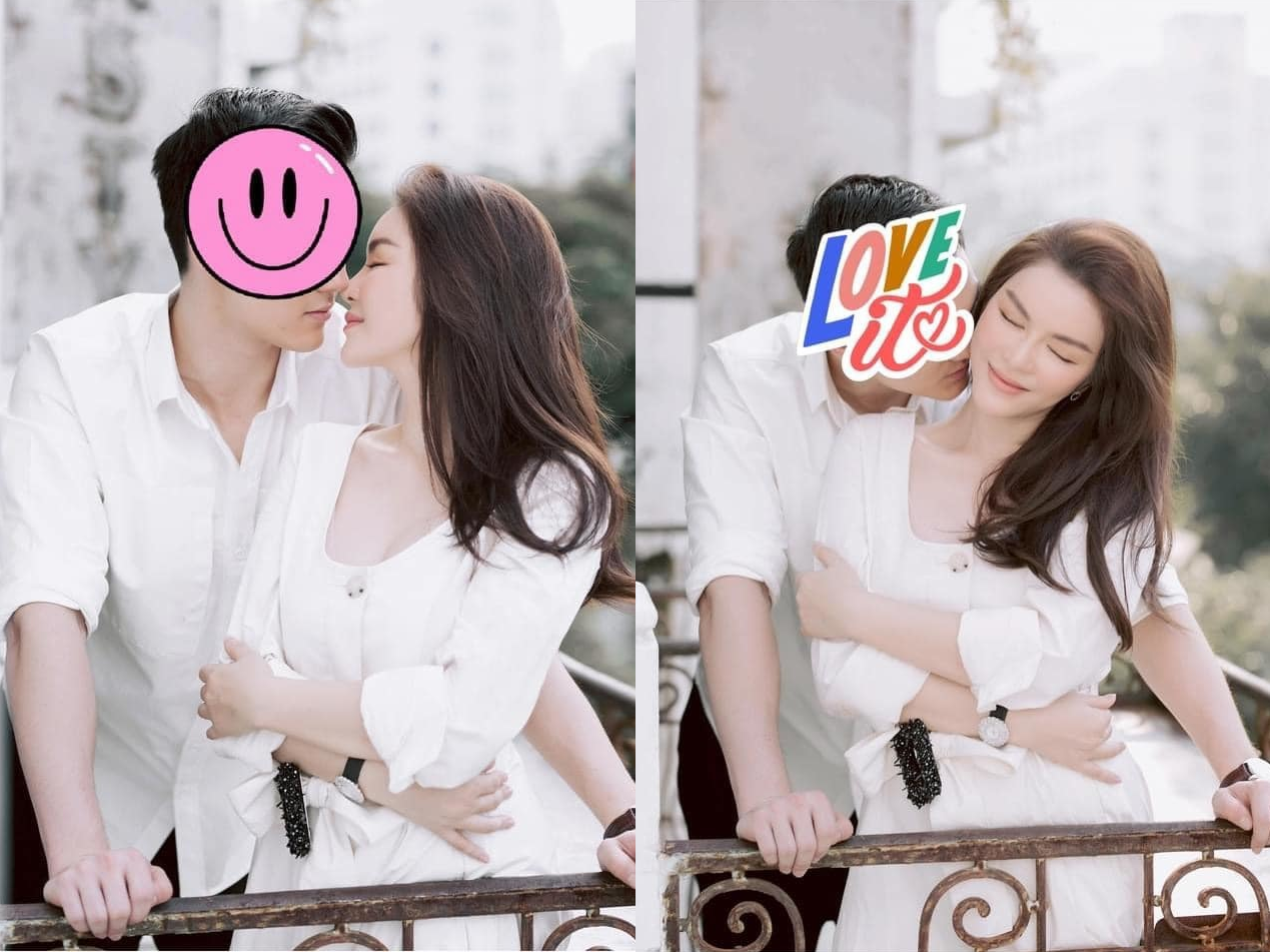 Trước đó, Lý Nhã Kỳ cũng công khai thân mật với trai lạ đúng ngày 1/4. Ảnh FBNV