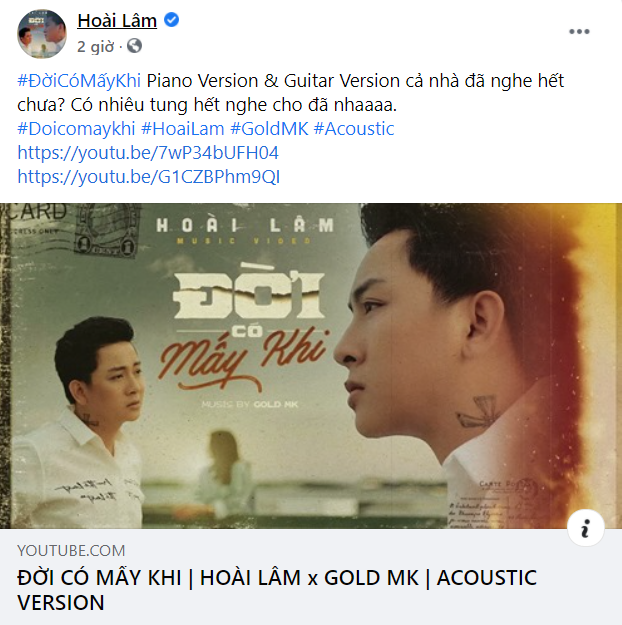 Động thái của Hoài Lâm giữa lúc Hoài Linh đang gặp thị phi. Ảnh chụp màn hình Động thái của Hoài Lâm giữa lúc Hoài Linh đang gặp thị phi. Ảnh chụp màn hình