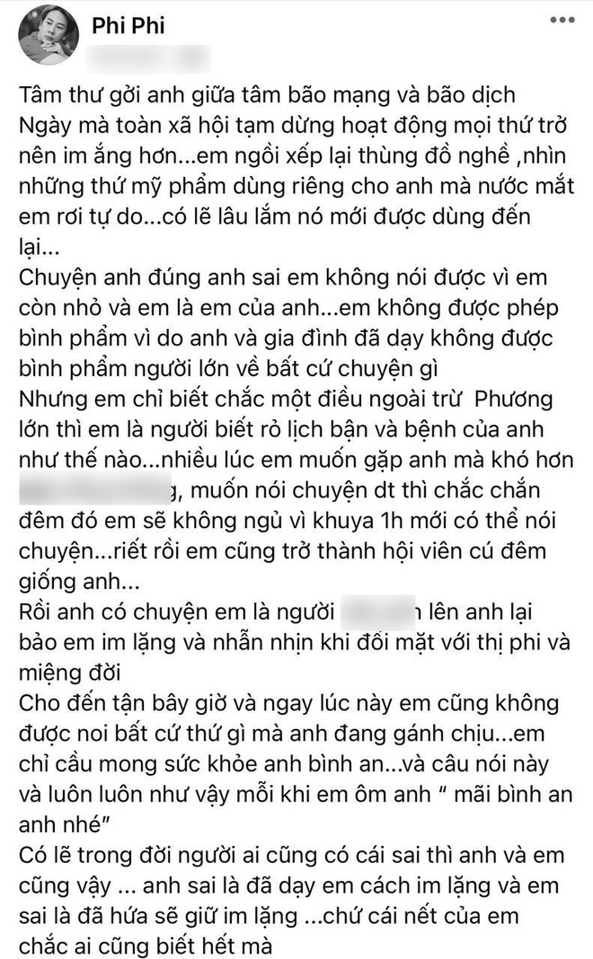 Bài viết của một chuyên gia trang điểm thân thiết với Hoài Linh. Ảnh internet Bài viết của một chuyên gia trang điểm thân thiết với Hoài Linh. Ảnh internet