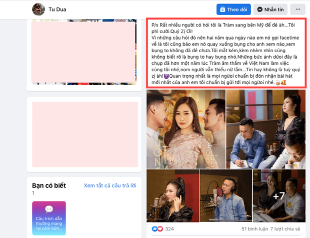 Tú Dưa tiết lộ sự thật về chuyện Hương Tràm bị nghi mang thai sau 2 năm du học ở Mỹ 2 Tú Dưa tiết lộ sự thật về chuyện Hương Tràm bị nghi mang thai sau 2 năm du học ở Mỹ 2