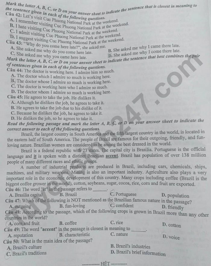 Đề thi môn Tổ hợp thi vào lớp 10 tỉnh Ninh Bình năm 2021. Ảnh tuyensinh247 Đề thi môn Tổ hợp thi vào lớp 10 tỉnh Ninh Bình năm 2021. Ảnh tuyensinh247