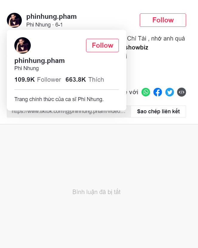 Động thái lạ của Phi Nhung khi kênh TikTok gặp 'nạn' hậu ồn ào với Hồ Văn Cường 1 Động thái lạ của Phi Nhung khi kênh TikTok gặp 'nạn' hậu ồn ào với Hồ Văn Cường 1