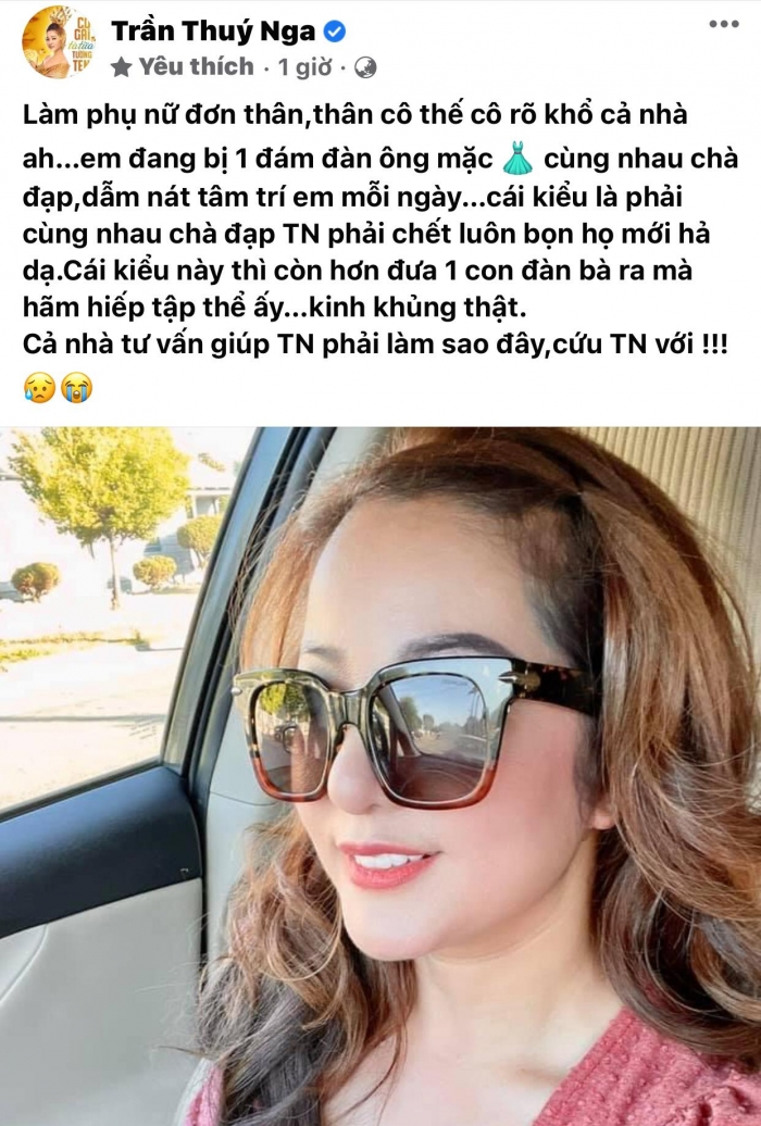Thúy Nga cầu cứu trên trang cá nhân. Ảnh internet Thúy Nga cầu cứu trên trang cá nhân. Ảnh internet