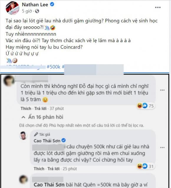 Thái độ lạ của Cao Thái Sơn khi bị mỉa mai chuyện kỳ kèo 500 nghìn ca khúc của Khắc Việt 3 Thái độ lạ của Cao Thái Sơn khi bị mỉa mai chuyện kỳ kèo 500 nghìn ca khúc của Khắc Việt 3