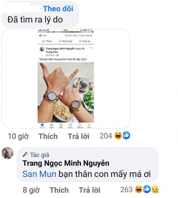 Lương Minh Trang đáp trả bình luận kém duyên của một dân mạng. Lương Minh Trang đáp trả bình luận kém duyên của một dân mạng.