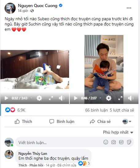 Mẹ của Đàm Thu Trang cũng hứng khởi bình luận tiết lộ tính cách của cháu ngoại. Mẹ của Đàm Thu Trang cũng hứng khởi bình luận tiết lộ tính cách của cháu ngoại.