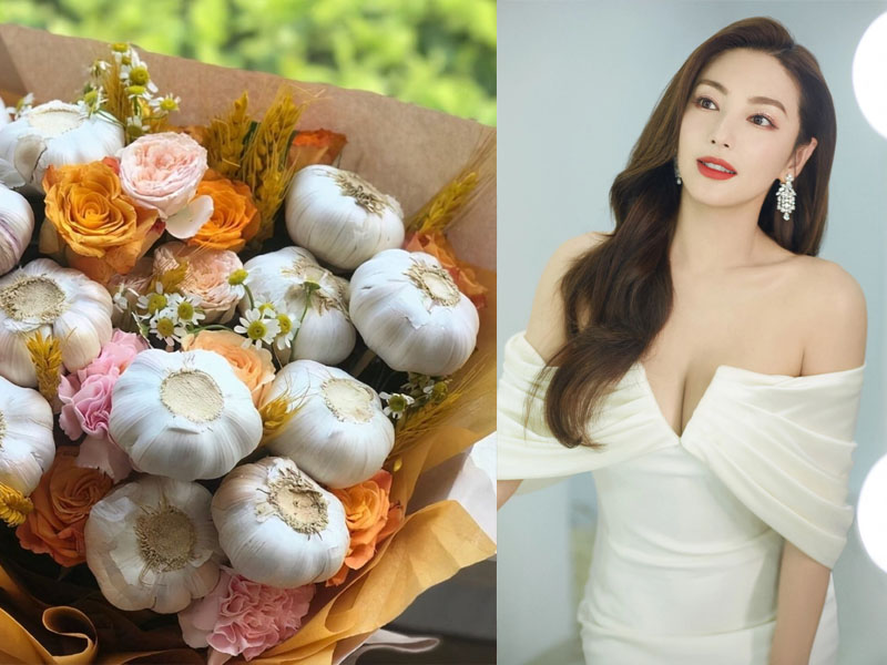 Trương Vũ Kỳ còn hài hước hơn khi được 'cứu tế' một bó tỏi lớn. Này chắc chắn mong thần tượng tăng sức đề kháng đây mà.