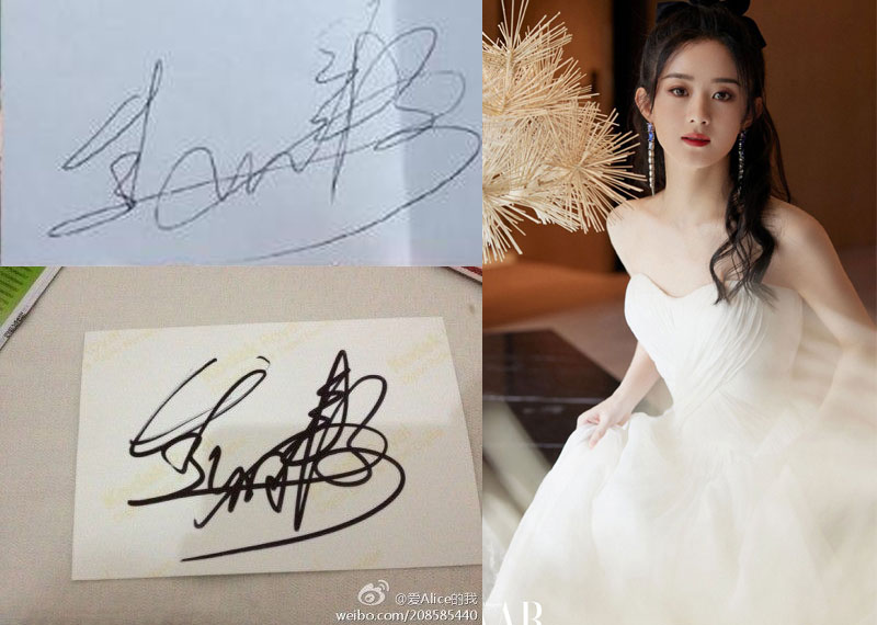 Triệu Lệ Dĩnh ký khiến fan cũng không hiểu được ý nghĩa và mối liên hệ với thần tượng của mình.