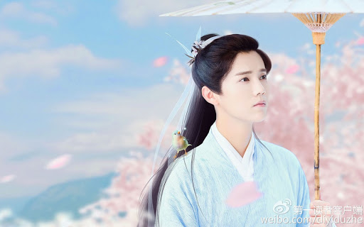 Lộc Hàm với gương mặt như trẻ con cũng là một cực phẩm khi cầm ô.