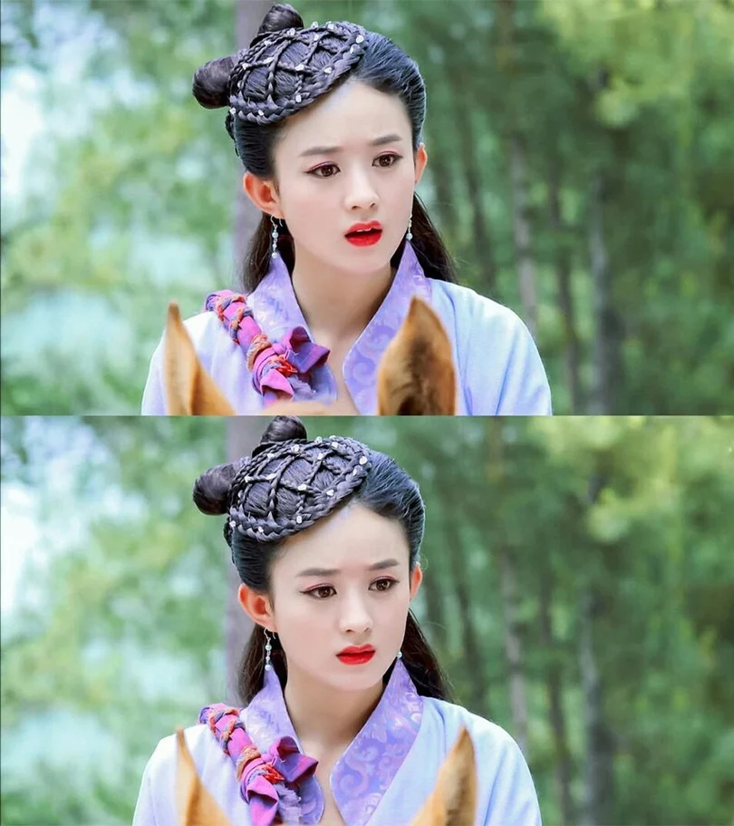 Dù chỉ là vai phụ trong phim Cát Tường Thiên Bảo nhưng Triệu Lệ Dĩnh gây sốt với vẻ dễ thương khi tạo hình tóc thắt nơ lệch một bên.