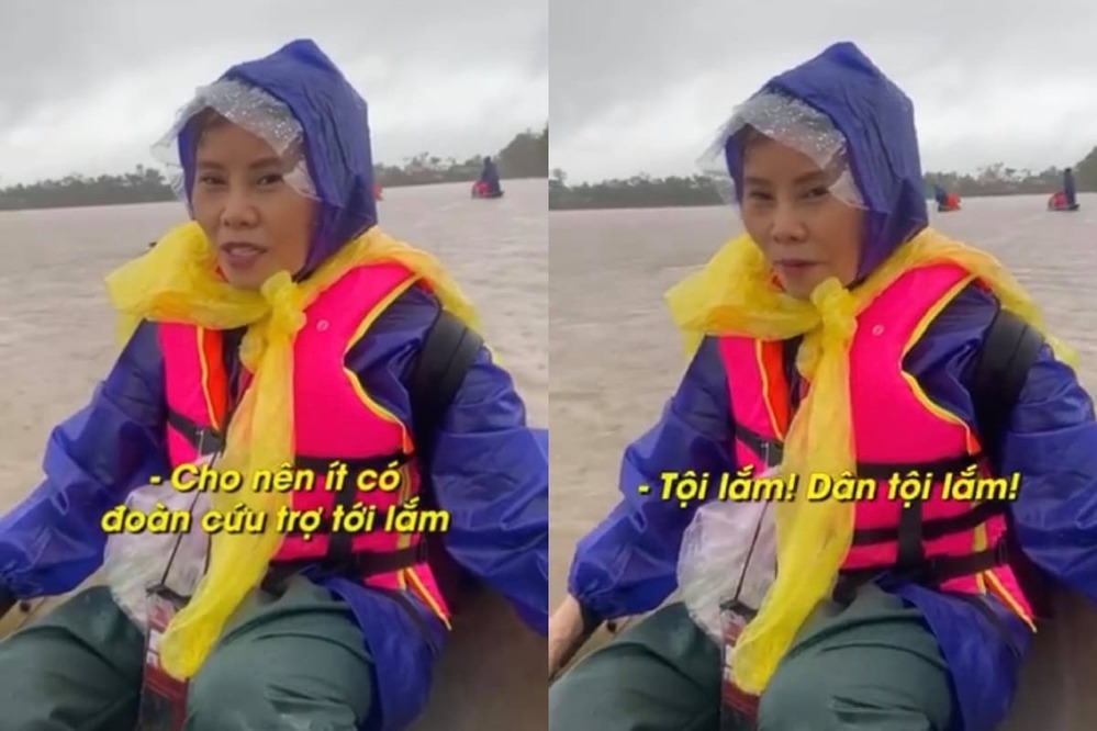 Mẹ Hồ Ngọc Hà tích cực đi làm từ thiện. Ảnh cắt từ video