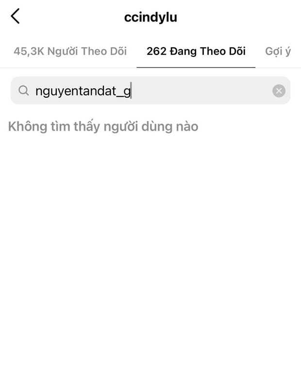 Cindy Lư và Đạt G đã huỷ theo dõi nhau trên Instagram. Cindy Lư và Đạt G đã huỷ theo dõi nhau trên Instagram.