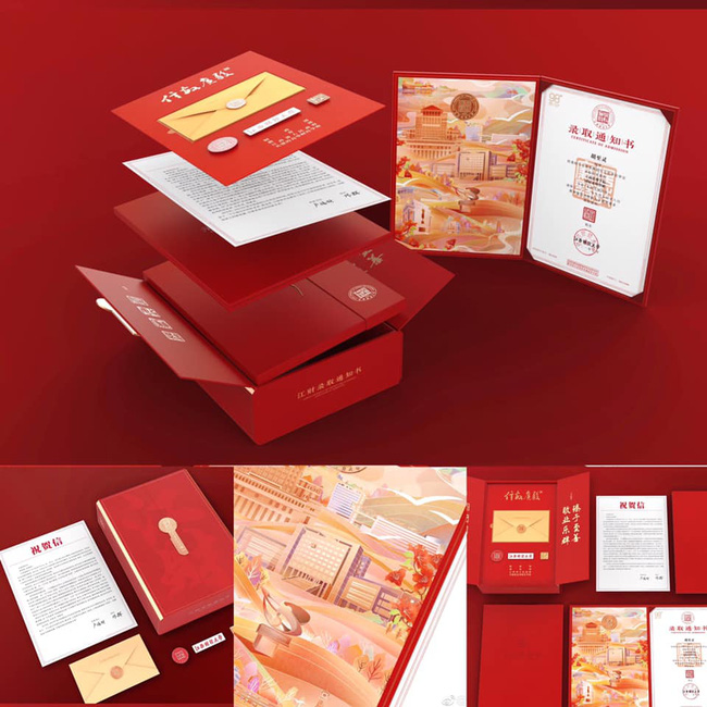 Giấy báo trúng tuyển trường đại học Kinh tế Giang Tây cũng cực kỳ gây ấn tượng