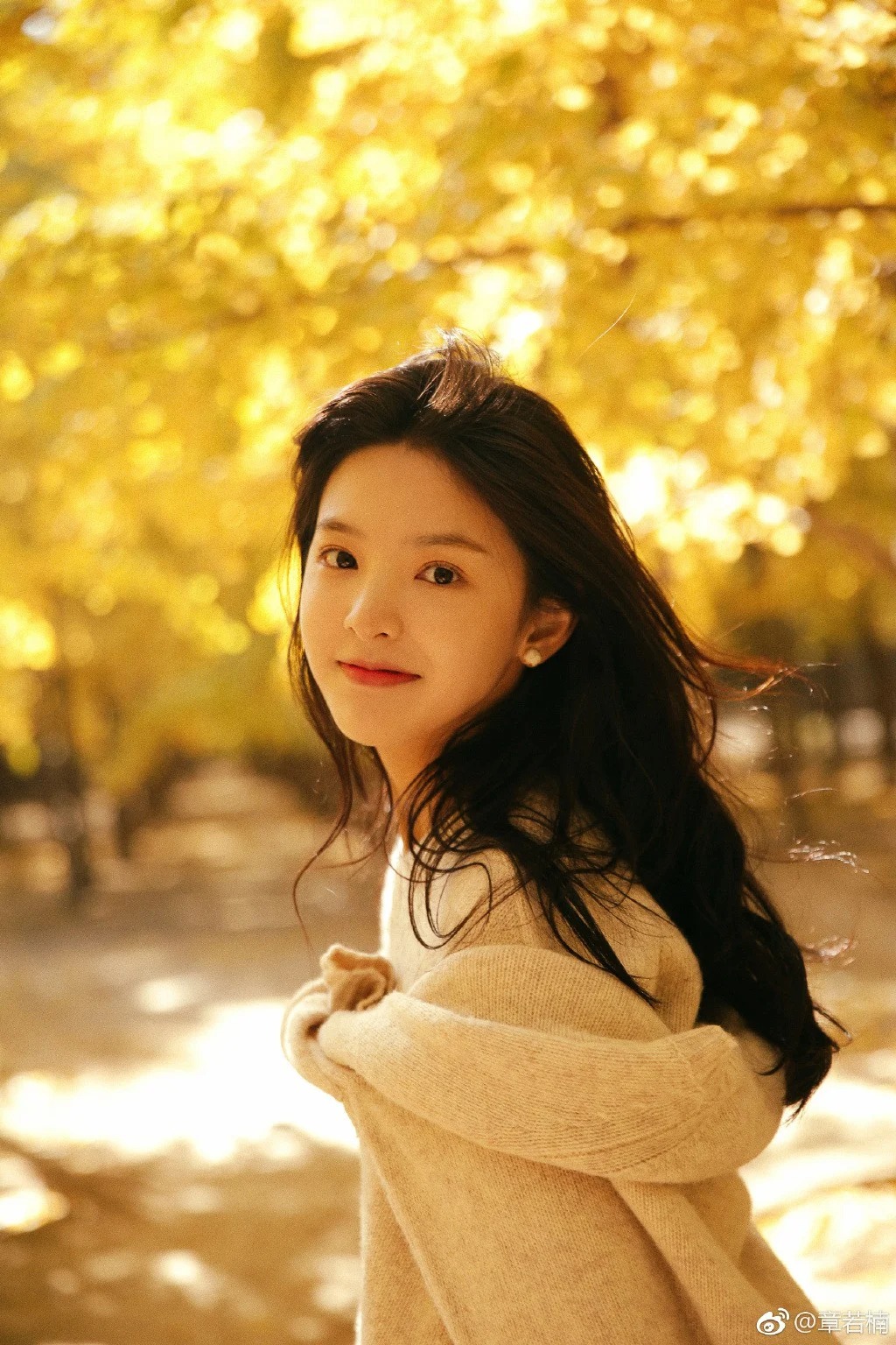 Chương Nhược Nam sở hữu nét mặt thuần khiết nhẹ nhàng, như gió mùa hạ cũng được nằm trong dàn mỹ nhân có đôi má no đủ.