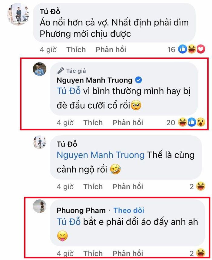 Những chia sẻ của vợ chồng Mạnh Trường khiến nhiều người chú ý. Ảnh chụp màn hình