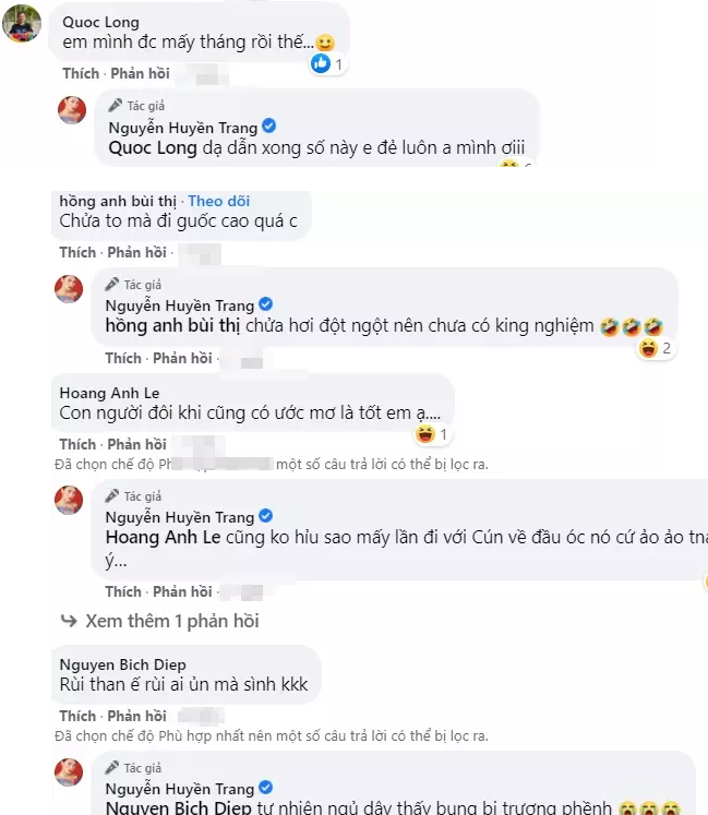 Huyền Trang nhanh chóng làm rõ nghi vấn mang bầu. Ảnh chụp màn hình Huyền Trang nhanh chóng làm rõ nghi vấn mang bầu. Ảnh chụp màn hình