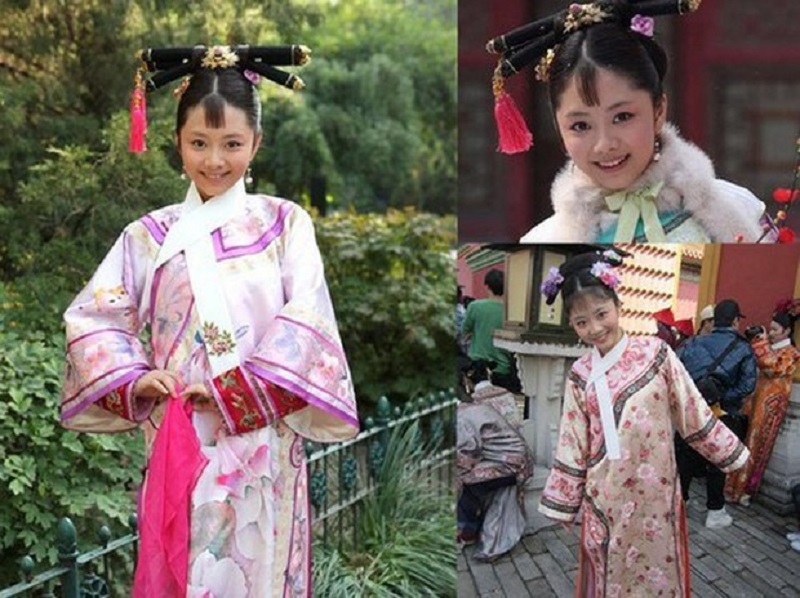 Đàm Tùng Vận cũng gây ấn tượng trong bộ Mãn phục khi xuất hiện trong phim 'Hậu cung Chân Hoàn truyện'. Nhan sắc xinh đẹp cùng bộ trang phục màu sắc trẻ trung đã khiến khán giả ấn tượng với một 'Thuần Quý phi' ngây thơ, lương thiện.