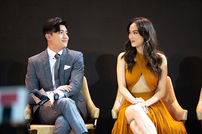 Minh Hằng và Quốc Trường từng xuất hiện trong một buổi sự kiện sau phim 'Bẫy ngọt ngào'. Ảnh internet Minh Hằng và Quốc Trường từng xuất hiện trong một buổi sự kiện sau phim 'Bẫy ngọt ngào'. Ảnh internet