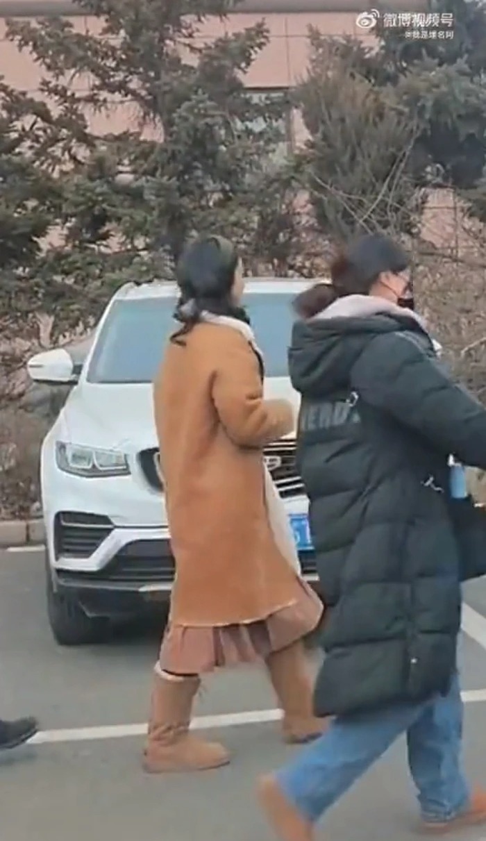 Do góc quay và bộ trang phục khiến Triệu Lệ Dĩnh bị dìm về chiều cao. Ảnh cắt từ clip