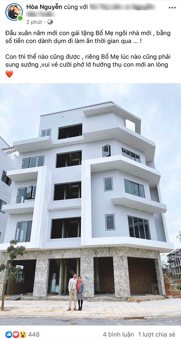 Nữ ca sĩ cũng xây cho bố mẹ ngôi nhà siêu to bằng tiền của mình. Ảnh chụp màn hình. Nữ ca sĩ cũng xây cho bố mẹ ngôi nhà siêu to bằng tiền của mình. Ảnh chụp màn hình.