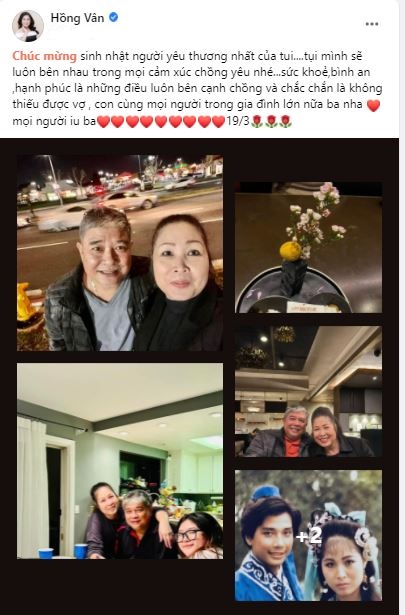 Bài đăng mới nhất của Hồng Vân trên trang cá nhân. Ảnh chụp màn hình