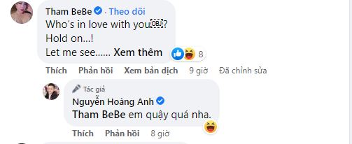Màn tương tác của Hoàng Anh và Thắm Bebe dưới bài viết. Ảnh chụp màn hình