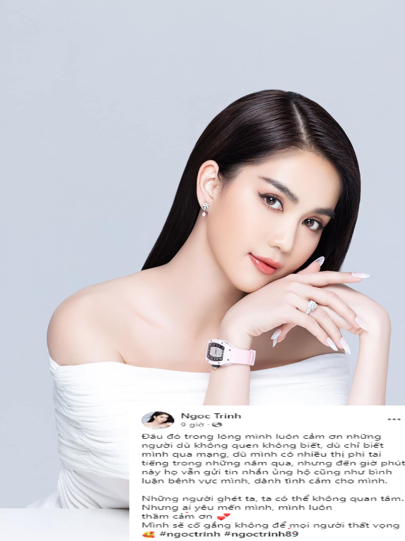 Bài đăng của Ngọc Trinh thu hút sự chú ý của cộng đồng mạng. Ảnh chụp màn hình