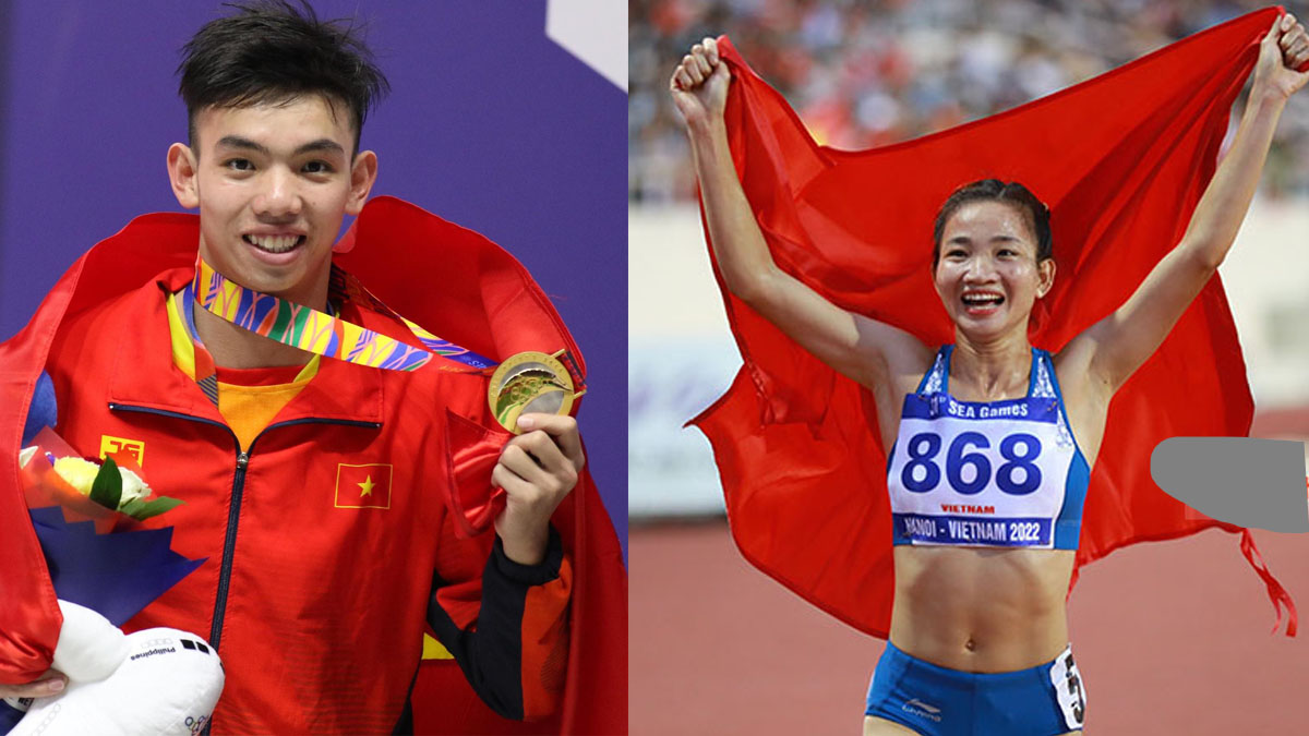 Nguyễn Thị Oanh và Nguyễn Huy Hoàng từng được lựa chọn là hai trong bốn VĐV xuất sắc SEA Games 31. Ảnh internet