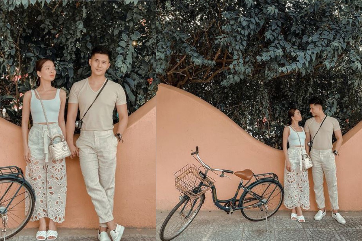 Lệ Quyên và Lâm Bảo Châu liên tục khoe cảnh tình tứ. Ảnh FBNV