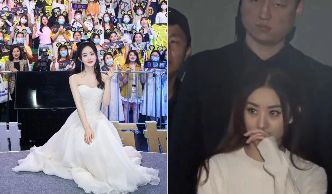 Gương mặt vệ sĩ bên cạnh Triệu Lệ Dĩnh gây chú ý. Ảnh chụp màn hình