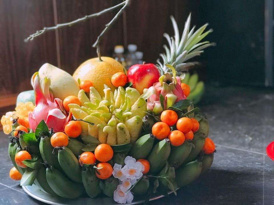 Mâm ngũ quả ngày Tết thể hiện lòng thành kính với Tổ tiên. Ảnh: Internet