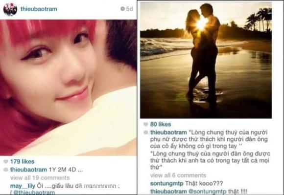 Thiều Bảo Trâm và Sơn Tùng M-TP từng tương tác với nhau trên MXH. Ảnh: Instagram Thiều Bảo Trâm và Sơn Tùng M-TP từng tương tác với nhau trên MXH. Ảnh: Instagram