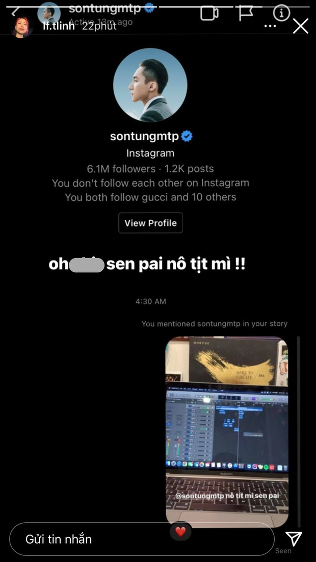 Dòng trạng thái gây chú ý cho thấy động thái lạ của Sơn Tùng M-TP sau ồn ào. Ảnh: Instagram