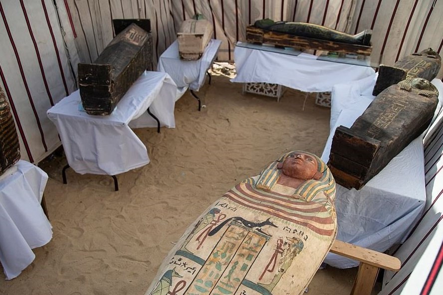 Khu hầm mộ được khai quật có niên đại từ thời Tân Vương quốc Ai Cập. Ảnh: Bộ Cổ vật Ai Cập