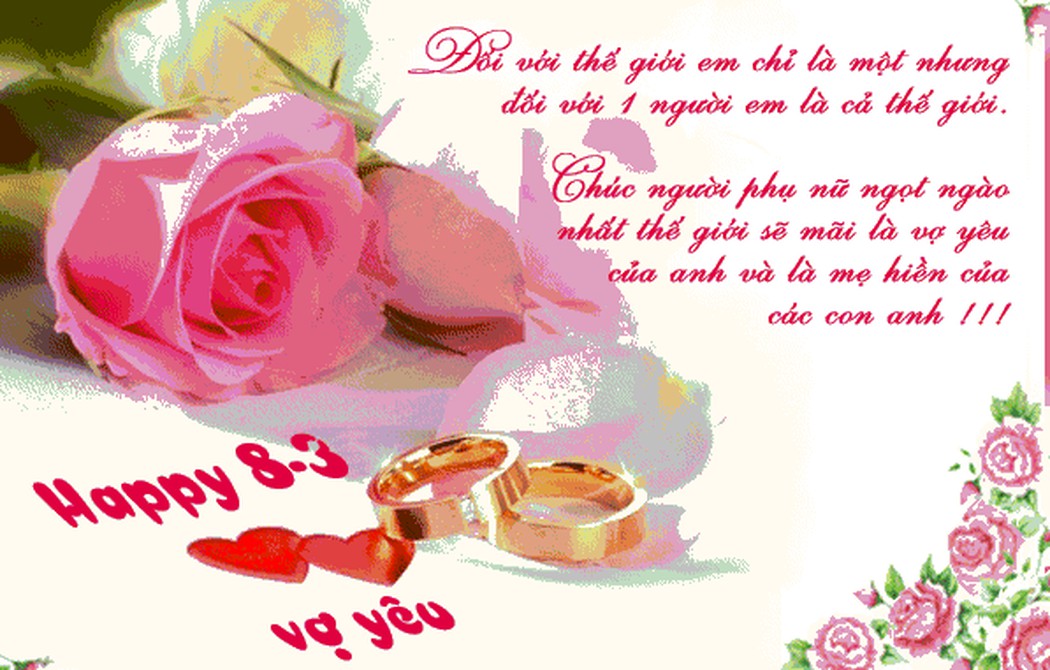 Gửi đến vợ yêu, người yêu, bạn gái những lời chúc mừng ngày 8/3 hay và ý nghĩa nhất. Ảnh: Internet