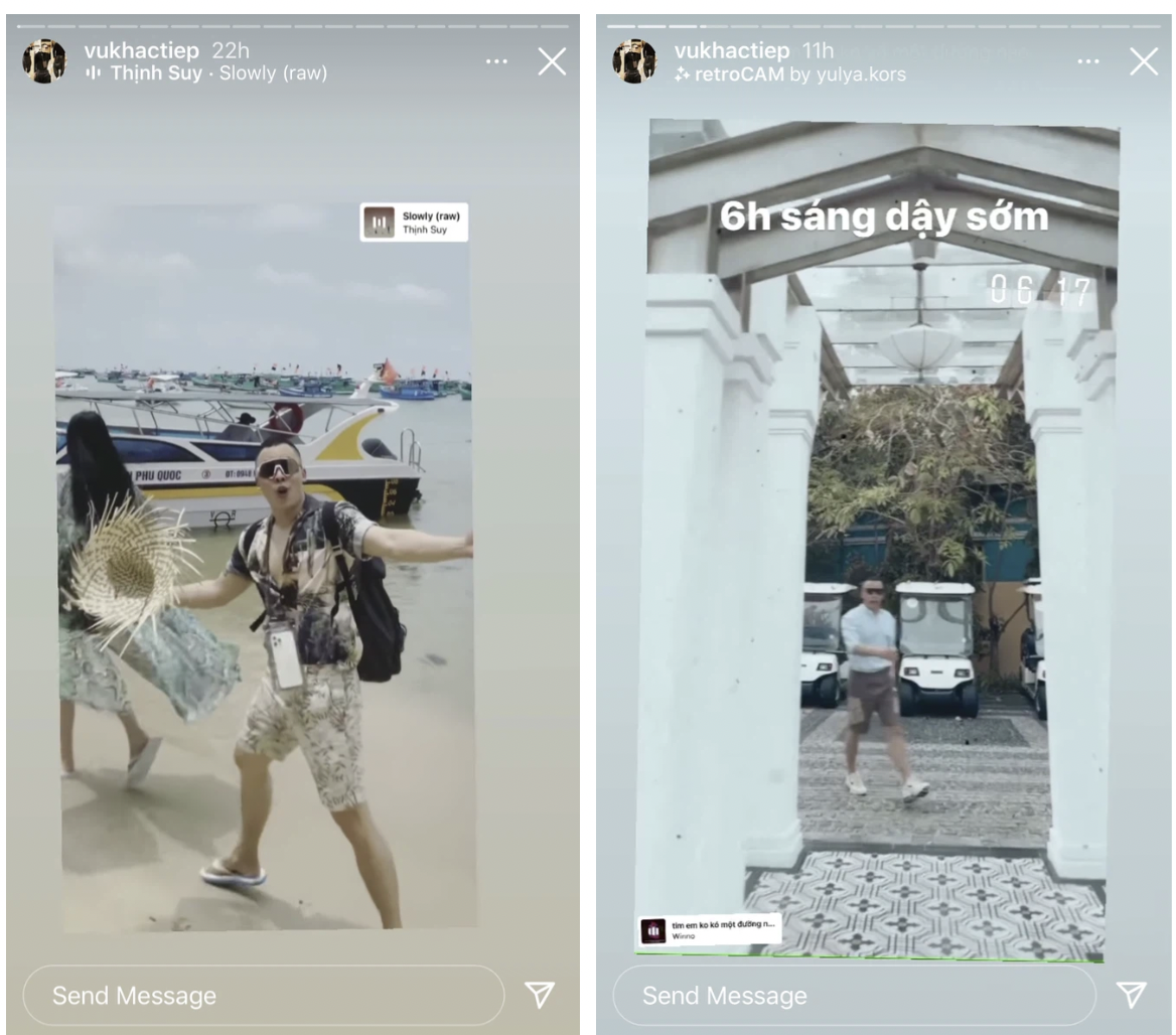 Trên thực tế, ông bầu Ngọc Trinh đang có chuyến nghỉ dưỡng tại Phú Quốc. Ảnh: Instagram