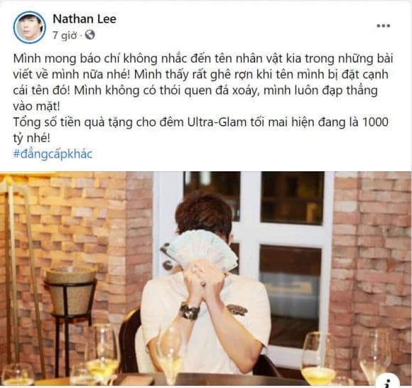Bài đăng của Nathan Lee gây nhiều tranh cãi. Ảnh: Facebook Bài đăng của Nathan Lee gây nhiều tranh cãi. Ảnh: Facebook