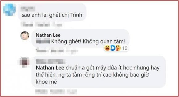 Nathan Lee đáp trả thẳng thắn. Ảnh: Facebook Nathan Lee đáp trả thẳng thắn. Ảnh: Facebook