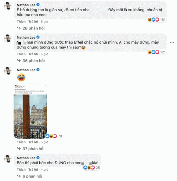 Nathan Lee thường xuyên bày tỏ sự bức xúc của mình khi bị bạn bè Cao Thái Sơn tố 'chém gió'. Ảnh: Facebook