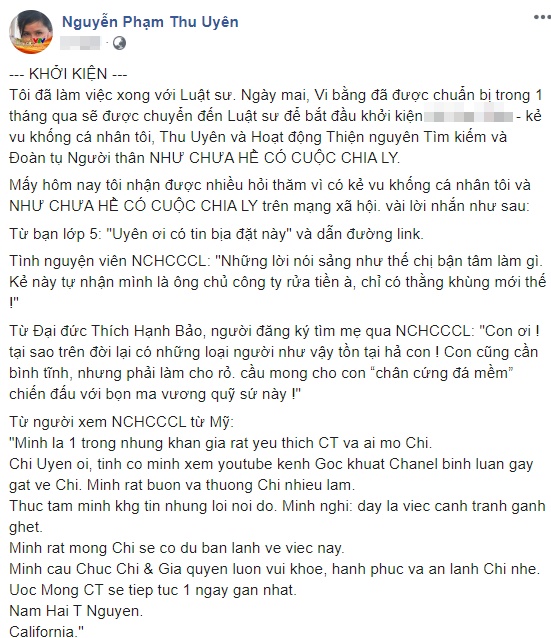 MC Thu Uyên dính vào ồn ào bị tố ăn chặn tiền, cô đã lên tiếng khởi kiện kẻ vu khống mình. Ảnh: Facebook