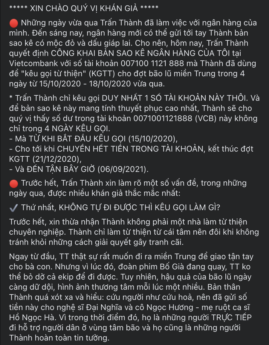 Trấn Thành lên tiếng lý giải về 'sự im lặng' giữa tâm bão sau khi tung bản sao kê 1000 trang giấy 1 Trấn Thành lên tiếng lý giải về 'sự im lặng' giữa tâm bão sau khi tung bản sao kê 1000 trang giấy 1