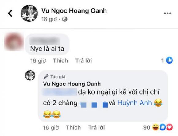 Trước đó cô còn thoải mái nhắc đến tình cũ Huỳnh Anh. Ảnh: Facebook Trước đó cô còn thoải mái nhắc đến tình cũ Huỳnh Anh. Ảnh: Facebook