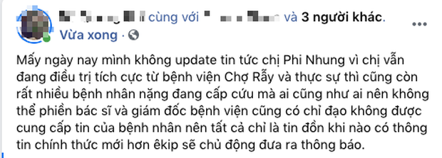 Đại diện nói gì trước thông tin Phi Nhung chuyển bệnh nặng, phải can thiệp ECMO? 1 Đại diện nói gì trước thông tin Phi Nhung chuyển bệnh nặng, phải can thiệp ECMO? 1
