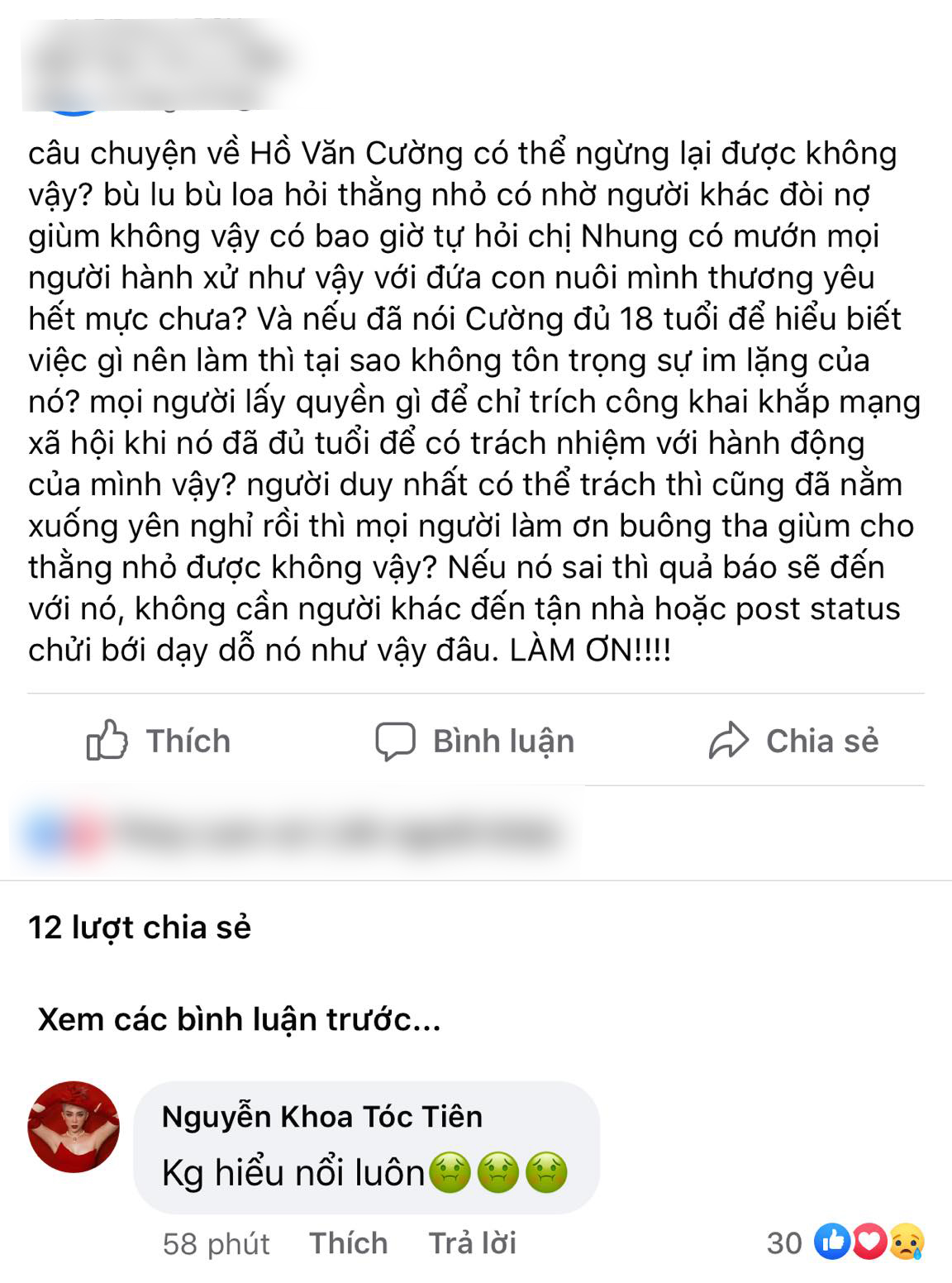 Dòng trạng thái gây chú ý của của một nhiếp ảnh gia. Ảnh: Facebook